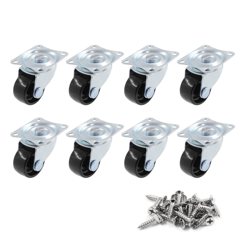 1 inch Swivel Caster Wheels Rubber Base, 8pcs A6493