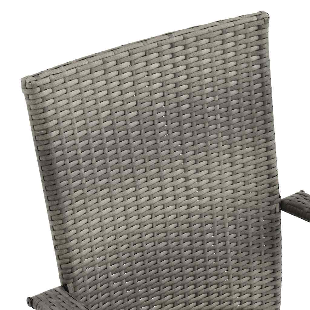 Grey Poly Rattan Stacking Patio Chairs T32058