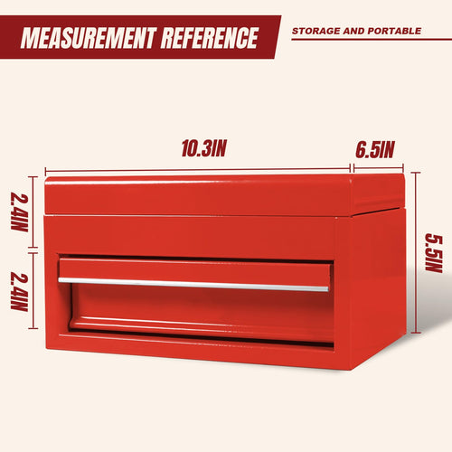 10" Mini Portable Steel Tool Box with Drawer E82354