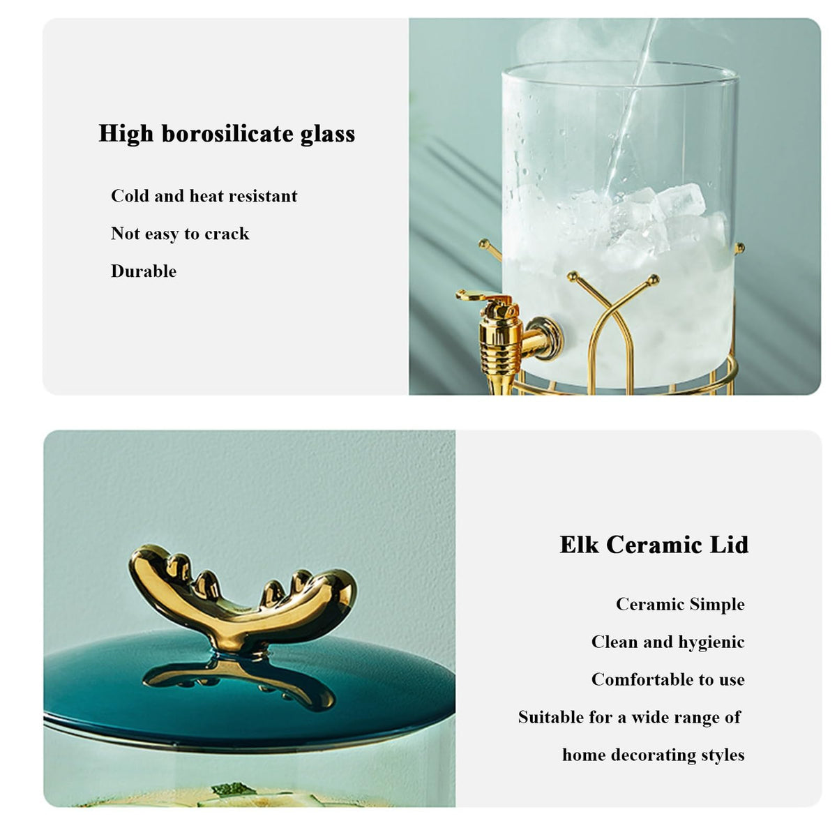 Glass Beverage Dispenser with Stand and Spigot I679611