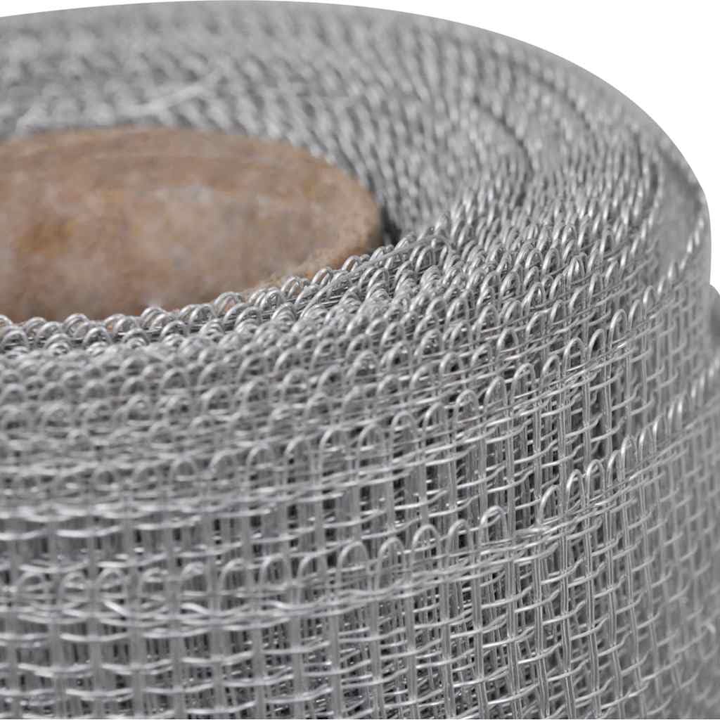 Aluminum Mesh Screen 39.4x196.9 Inches Silver V4444