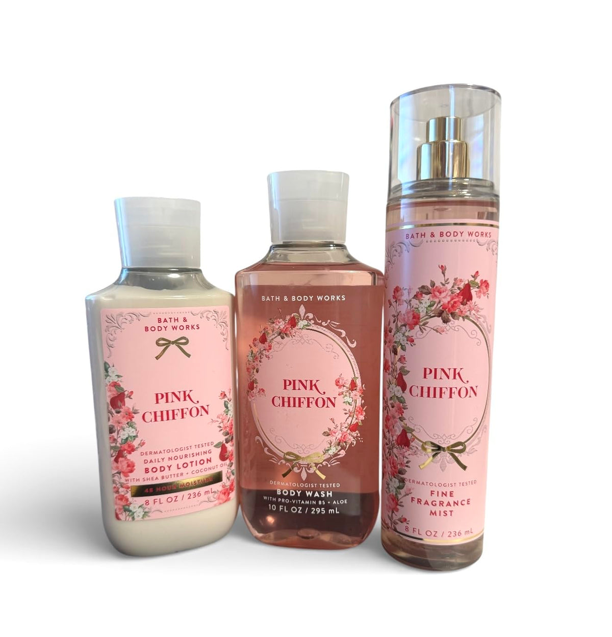 Pink Chiffon Shower Gel, Fragrance Mist & Body Lotion Set M1923
