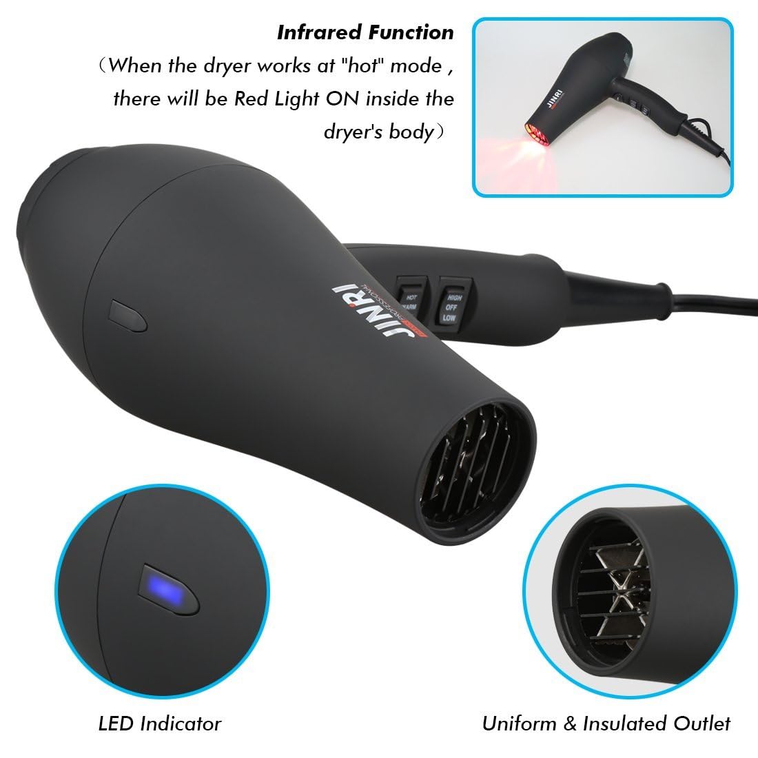 1875W Ionic Hair Dryer with Diffuser V12611