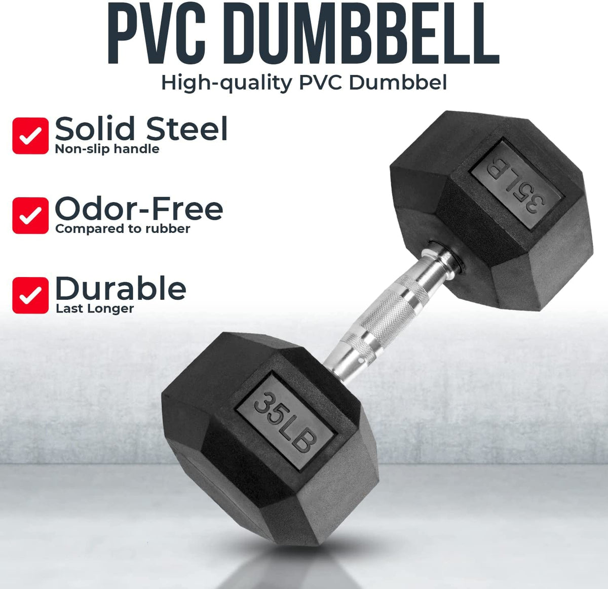 PVC Coated Hex Dumbbells U85530