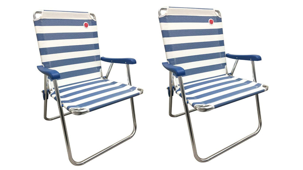 Folding Camp Lawn Chair 2 Pack Blue White O32782