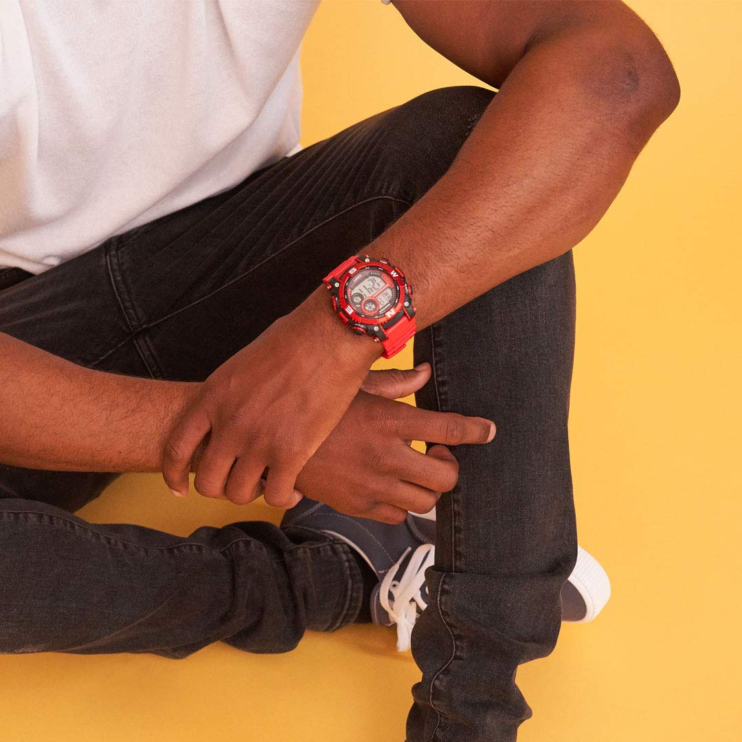 Digital Chronograph Resin Strap Watch Y43551
