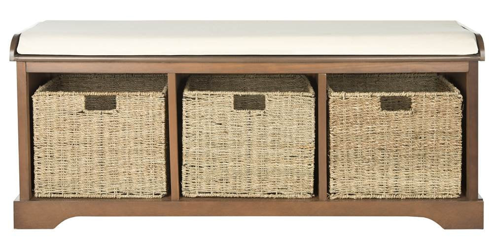 Brown Solid Wood Storage Bench G212801