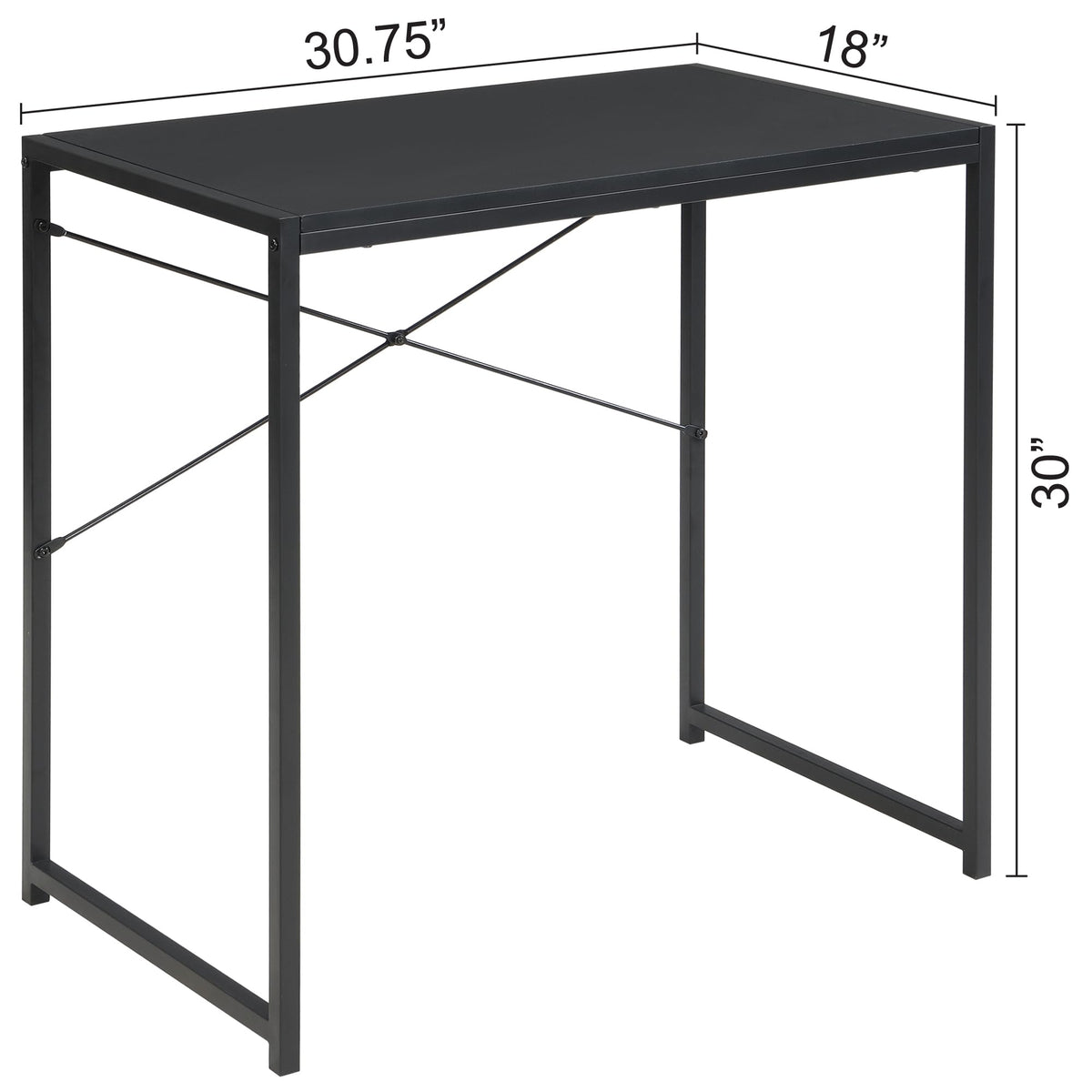 30 Inch Small Rectangular Computer Desk, Black Z784402