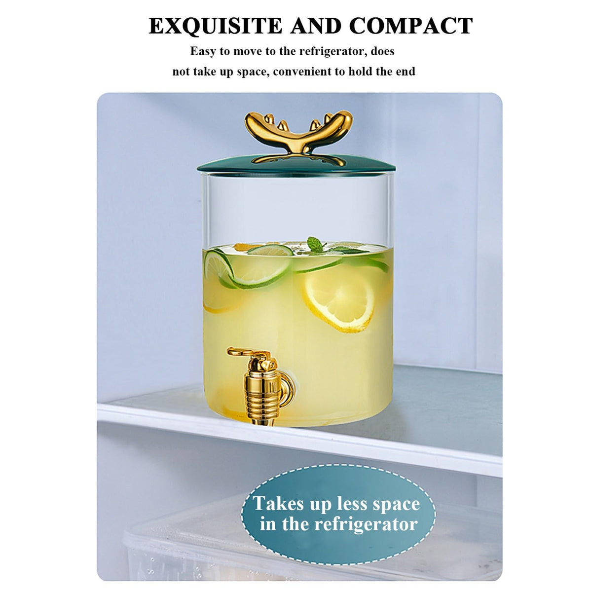 Glass Beverage Dispenser with Stand and Spigot I679611