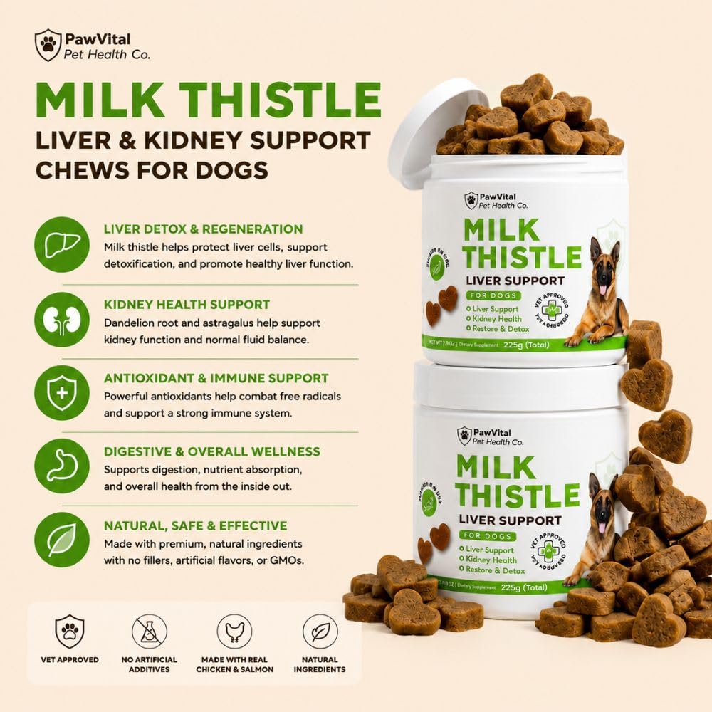 Milk Thistle Liver Support Chews with Salmon Oil & Curcumin E363