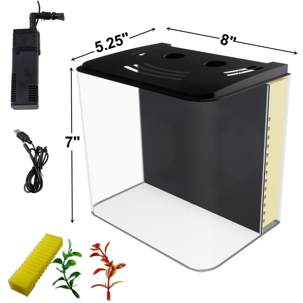 1.2 Gallon Aquarium Starter Kit with LED Light and Water Filter Pump H682