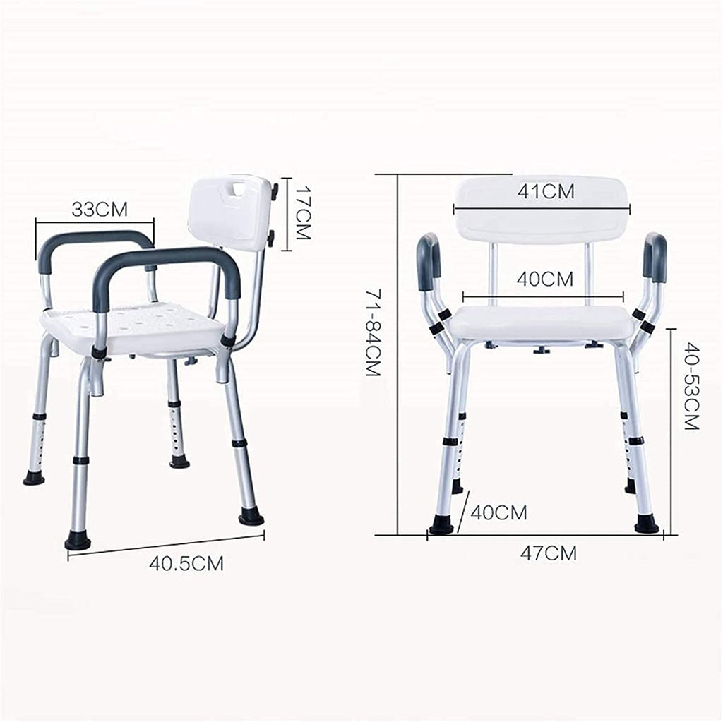 Padded Seat Transfer Bench, Bath Stools, Shower Chair with Arms and Back W3204
