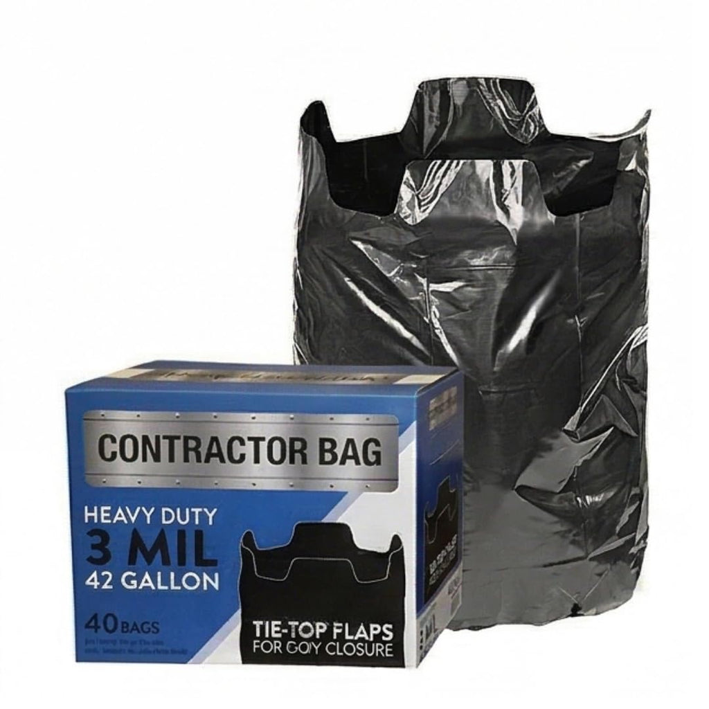 42 Gallon Black Contractor Garbage Bag, 40 Count H4519