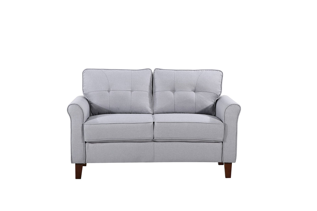 Light Gray Tufted Upholstered Loveseat Sofa L23323
