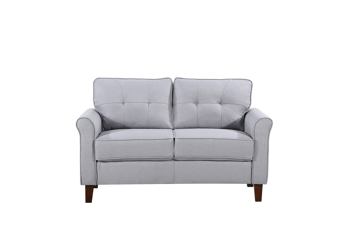 Light Gray Tufted Upholstered Loveseat Sofa L23323