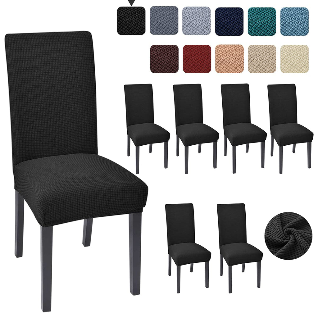 Black 6 Pack Dining Chair Covers C80228