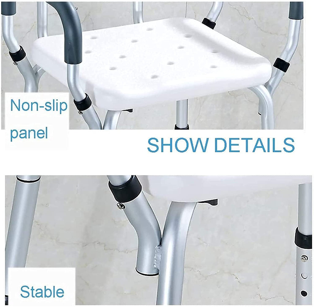 Padded Seat Transfer Bench, Bath Stools, Shower Chair with Arms and Back W3204