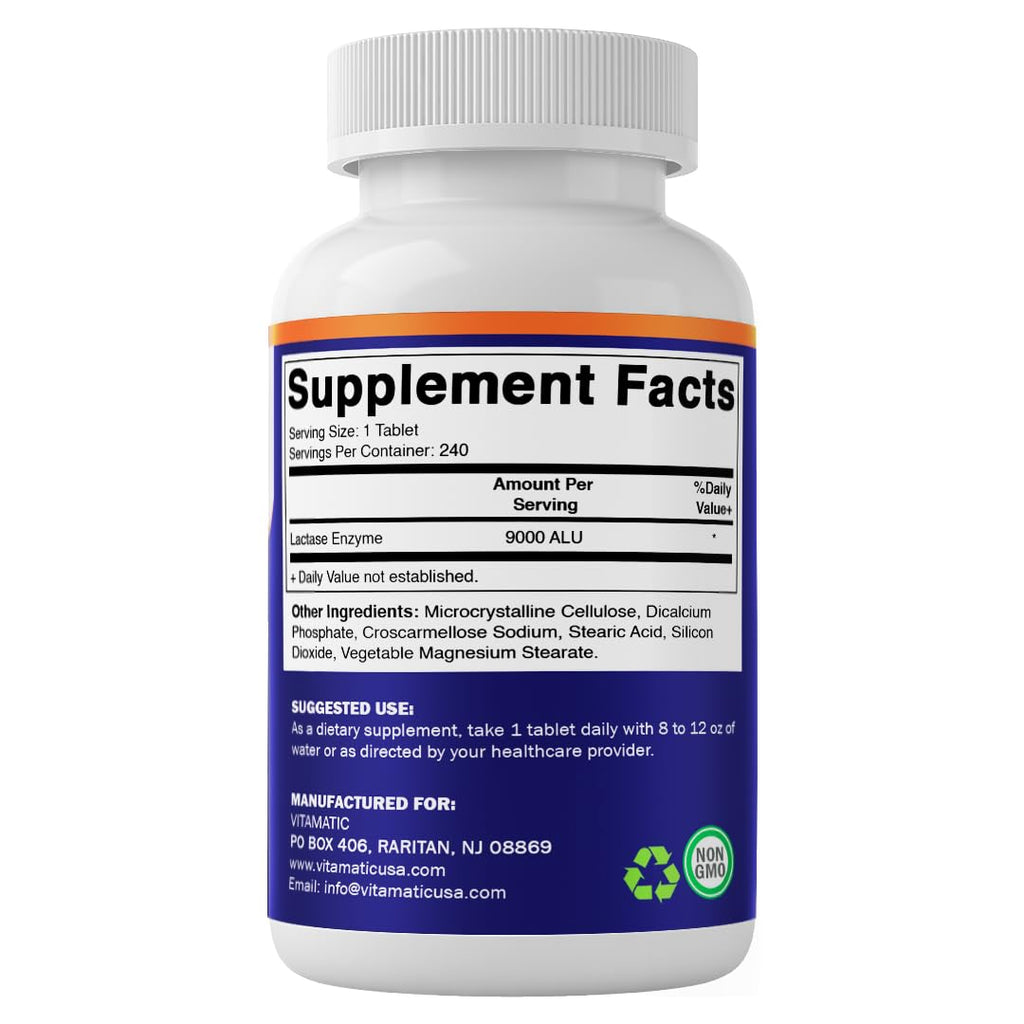 Lactase Enzyme 9000 FCC 240 Tablets T73384