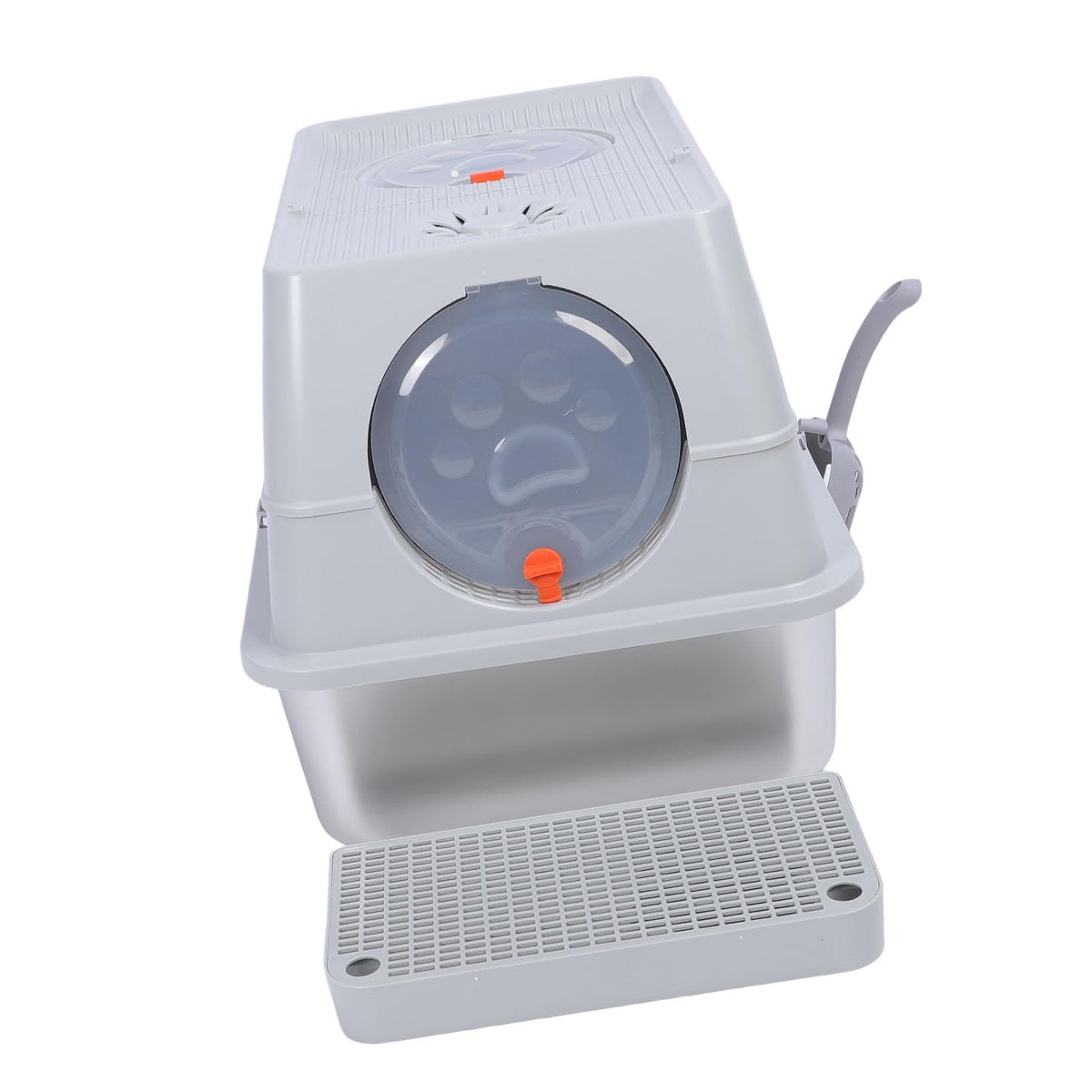 Enclosed Stainless Steel Litter Box with Flip Top Lid W654