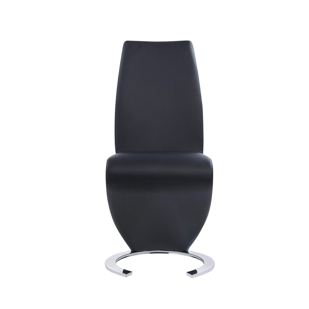 Set of Two Black and Silver Faux Leather Dining Chairs I175294