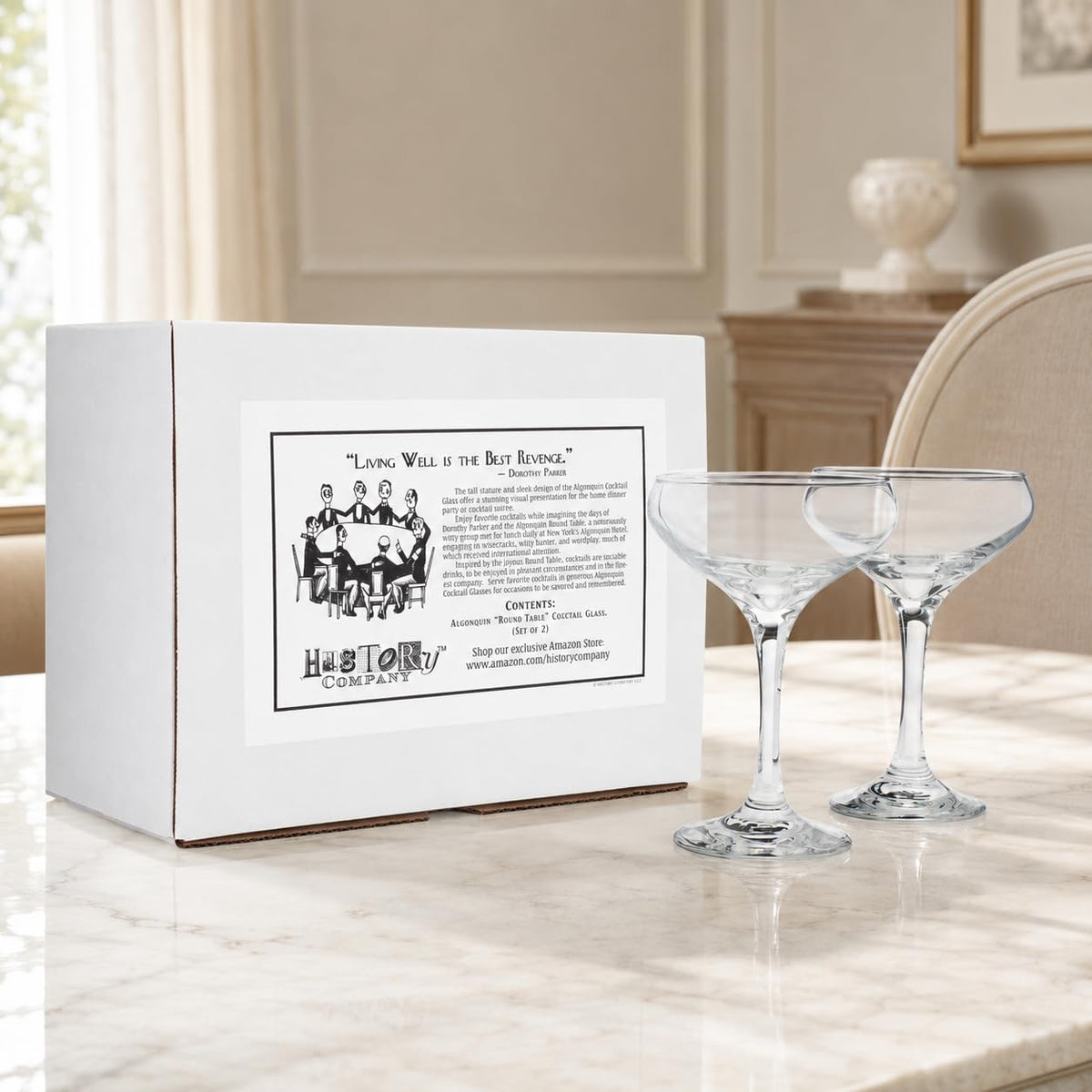 Round Table Cocktail Coupe 2-Piece Set E2520
