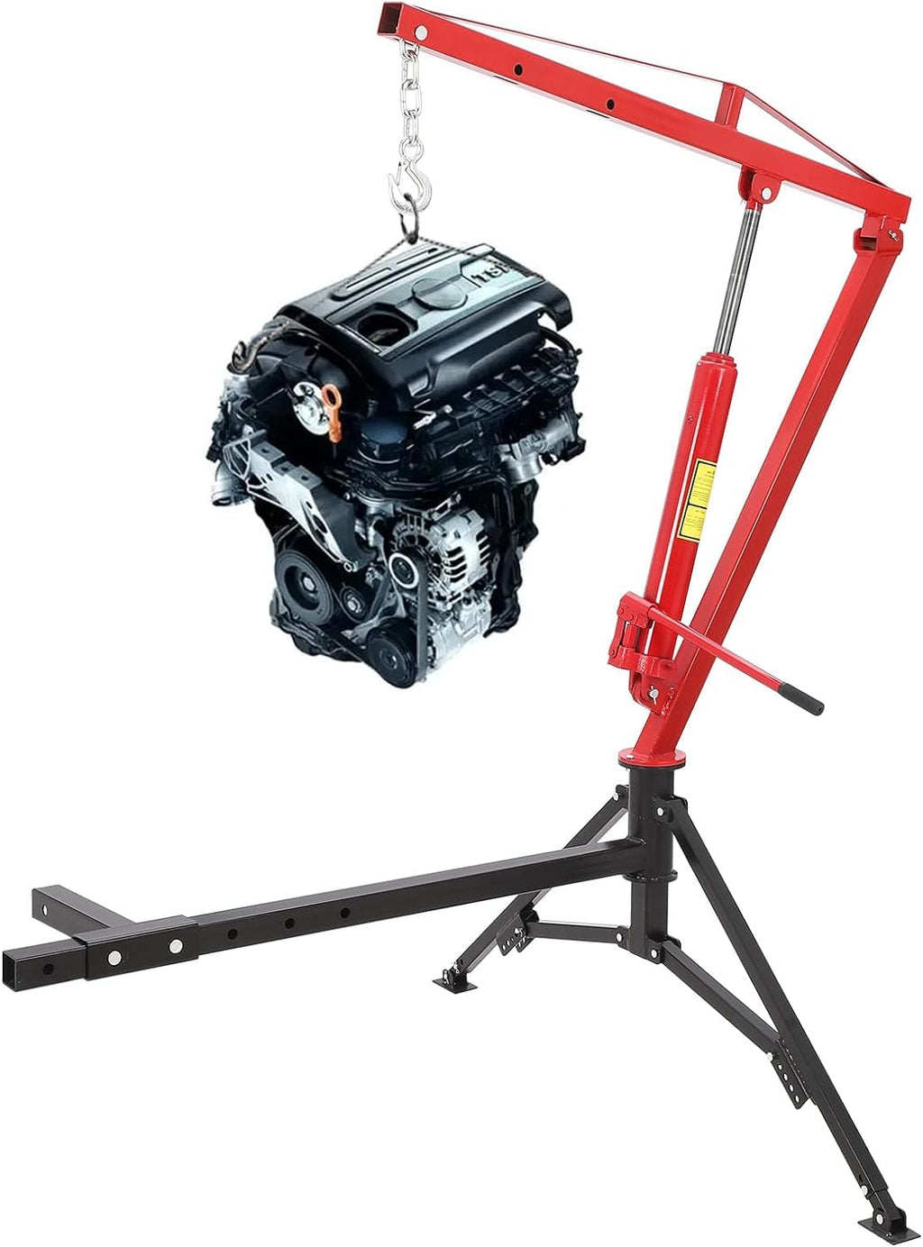Hydraulic Pickup Truck Crane, 1000 Lbs Capacity, 360° Swivel, Red M485029