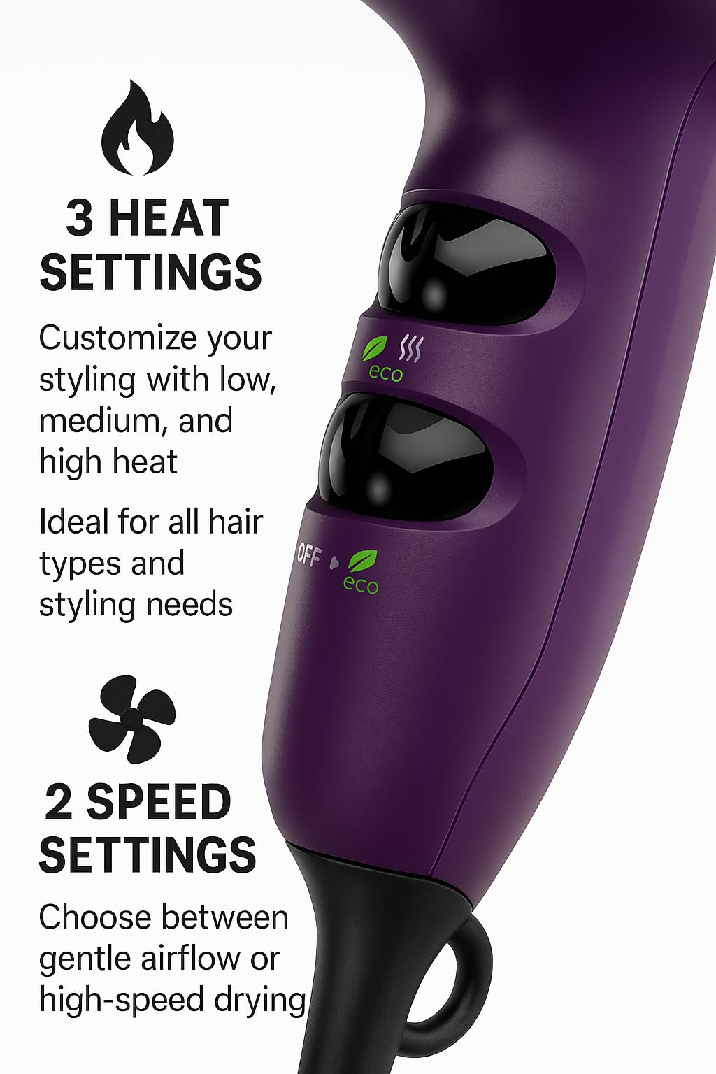 1875W Compact Anti-Frizz Hair Dryer N203