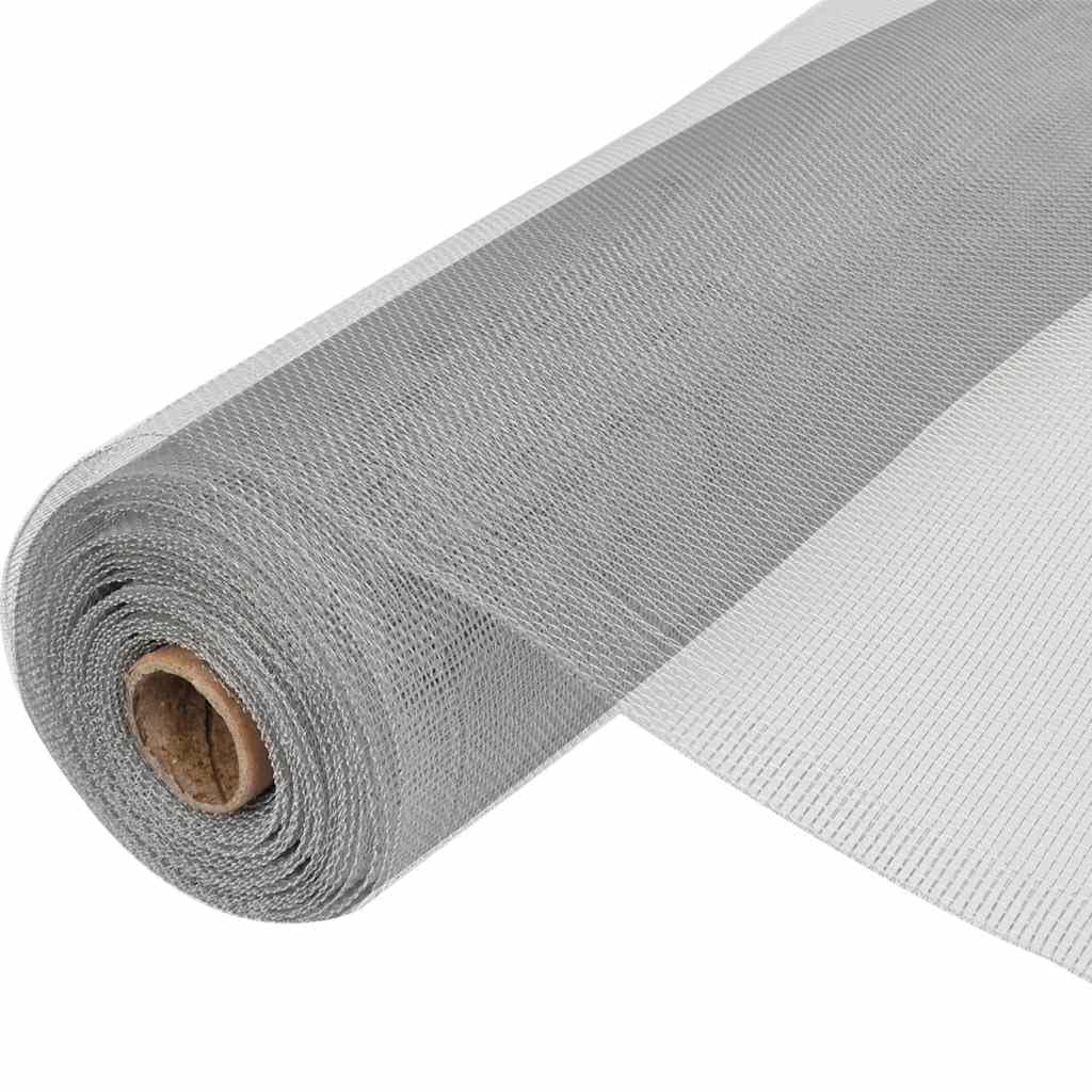 Aluminum Mesh Screen 39.4x196.9 Inches Silver V4444