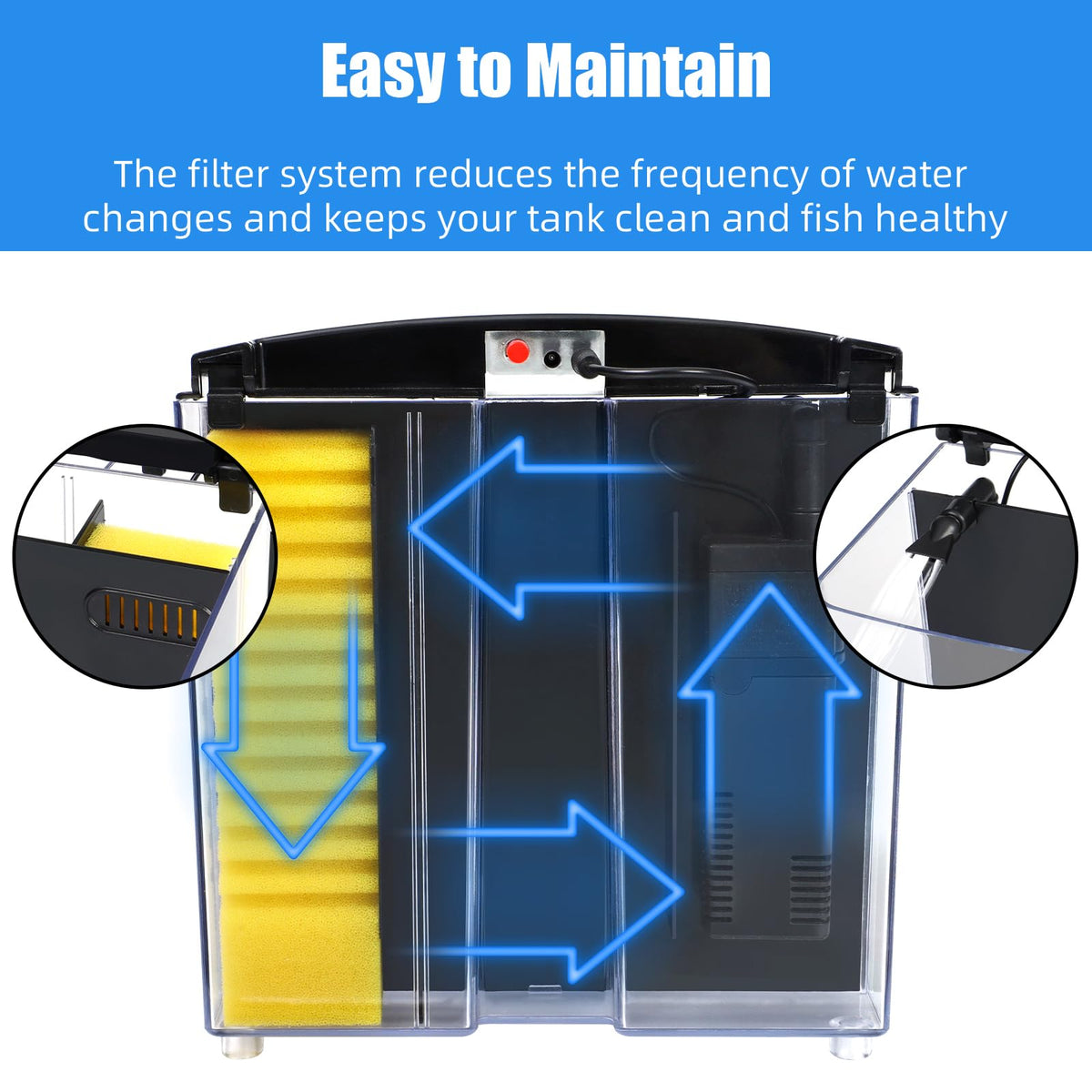 1.2 Gallon Aquarium Starter Kit with LED Light and Water Filter Pump H682