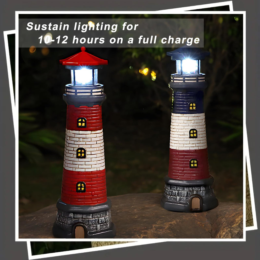 Solar Outdoor Lighthouse Garden Statue R7689