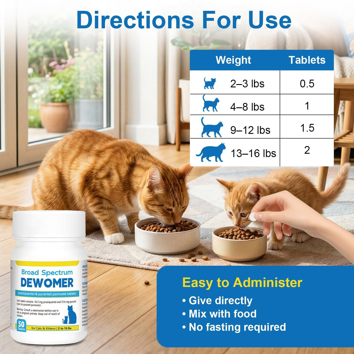 Cat and Kitten Dewormer 50 Tablets P8087