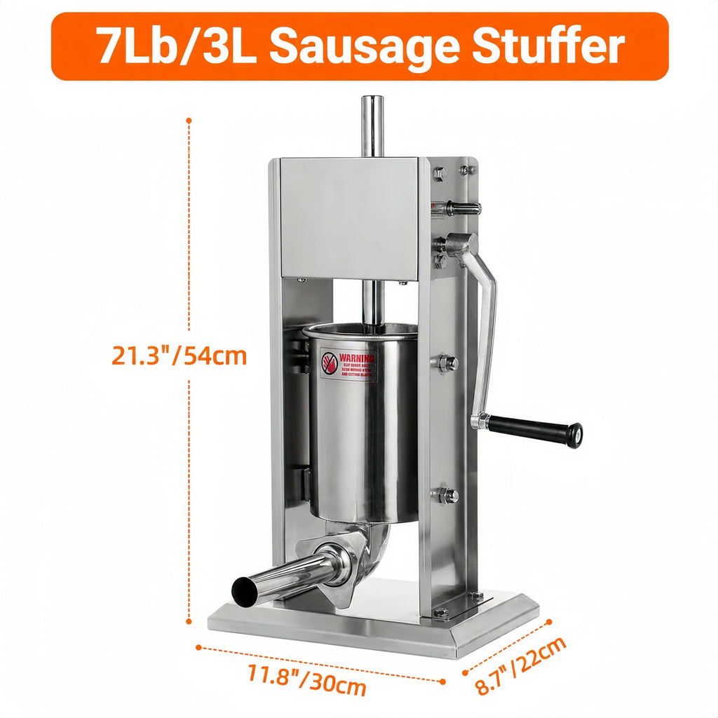 3L Stainless Steel Manual Sausage Stuffer with 4 Tubes P2343