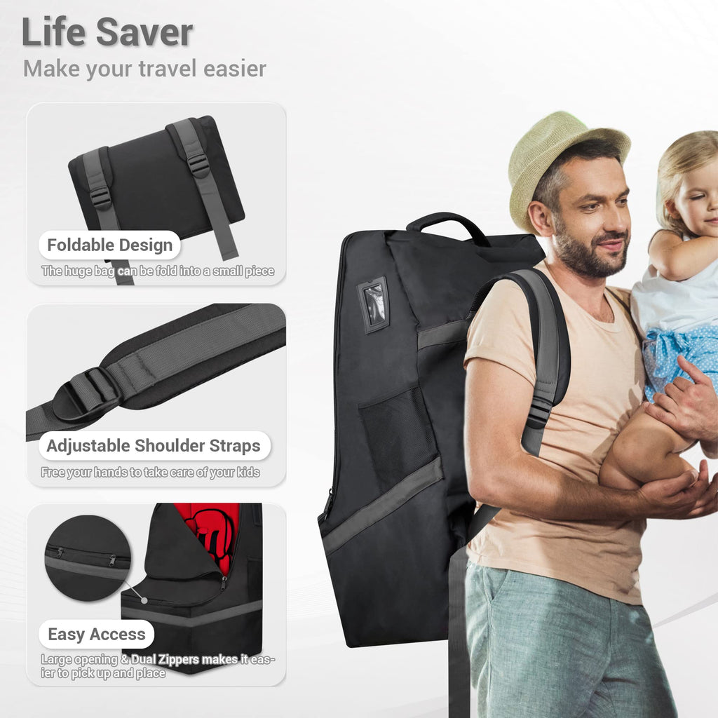 Padded Gray Car Seat Travel Bag W956