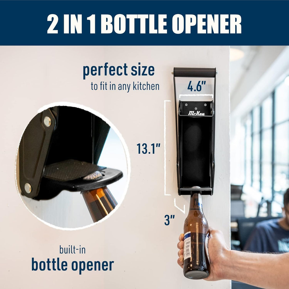 16 oz Heavy Duty Wall Mounted Aluminum Can Crusher with Bottle Opener U23917