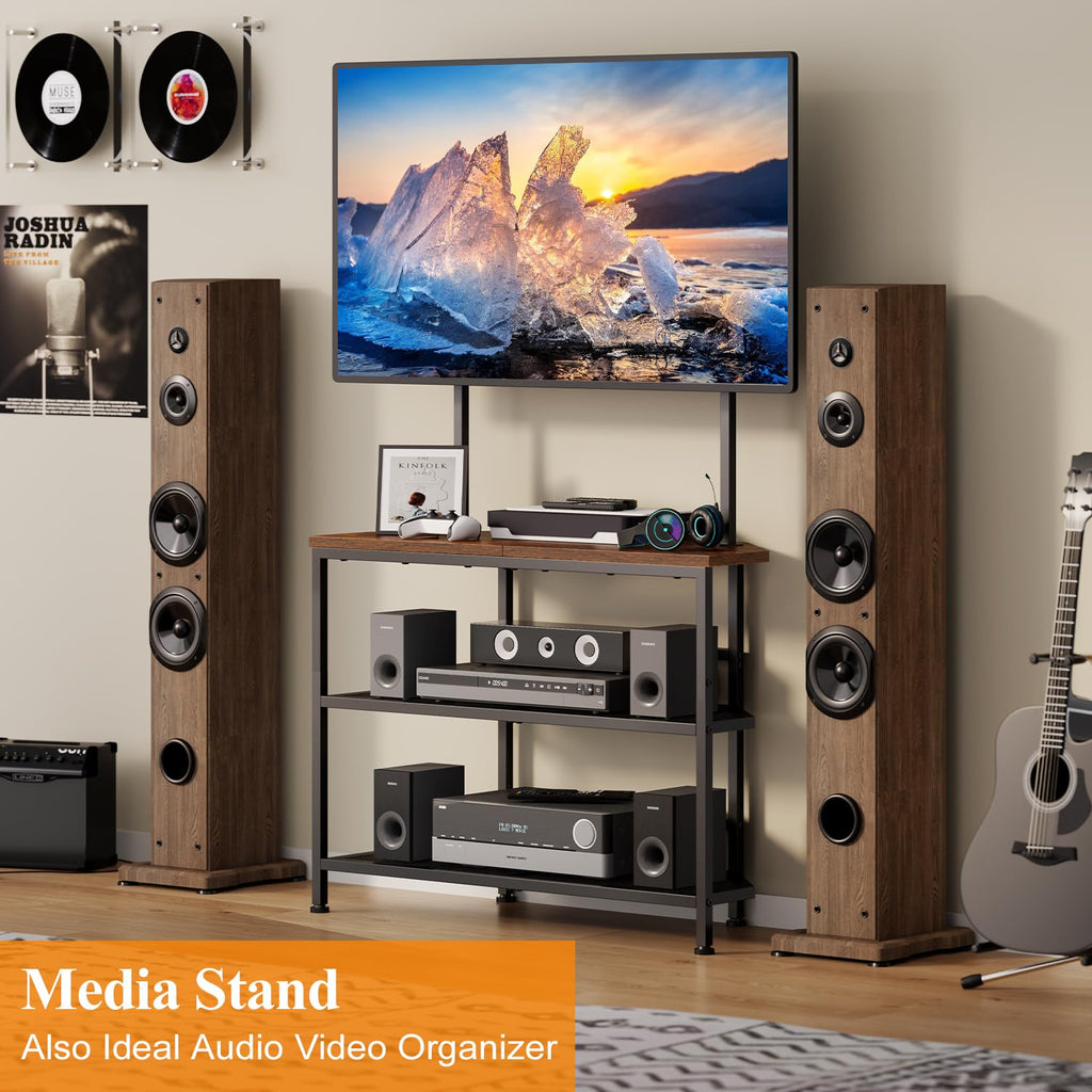 23" to 60" Corner TV Stand with Mount and Storage Shelves C9782