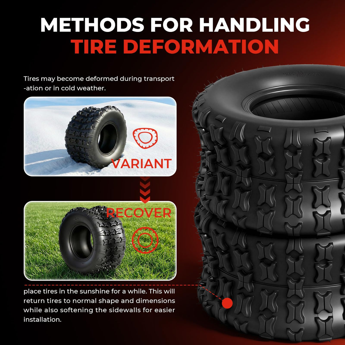 Set of 2 18x9.5-8 Tubeless All-Terrain Tires W22956