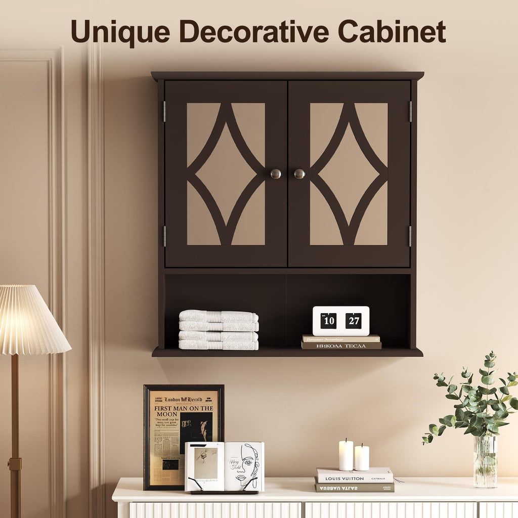 Wall Mounted Bathroom Medicine Cabinet with Towel Rack 22x25 inch P132668