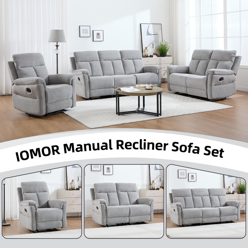 Light Gray Fabric Reclining Loveseat M90573