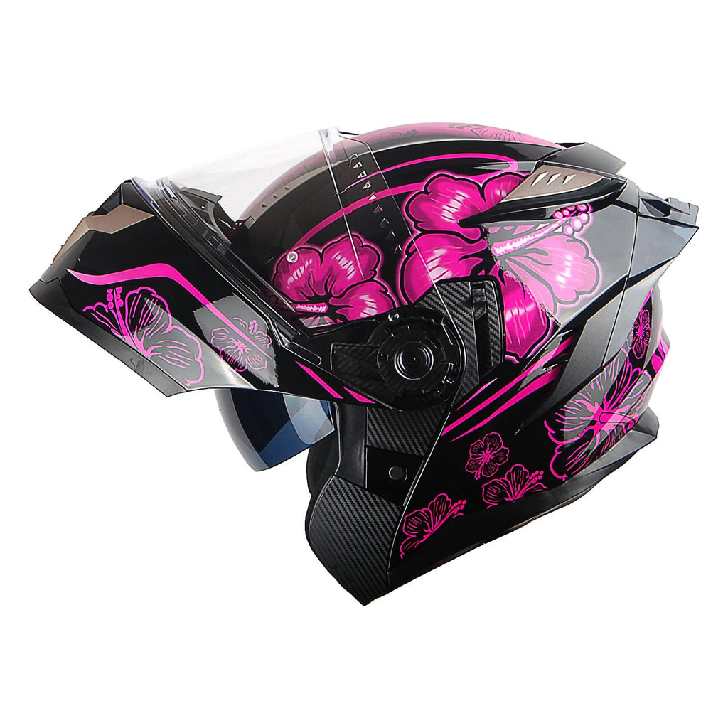 Motorcycle Modular Full Face Helmet DOT Adults Flip up Dual Visor B89360