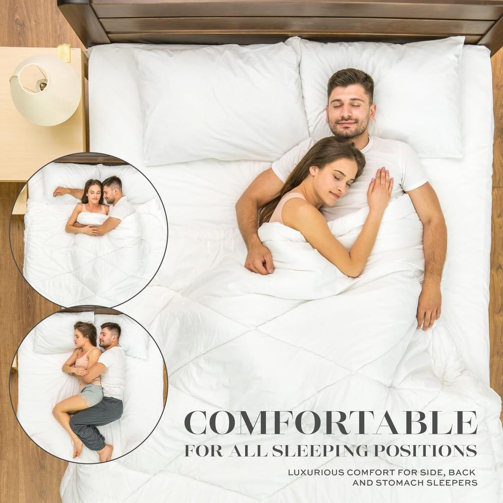 White 2 Pack King Size Down Alternative Bed Pillows Y992