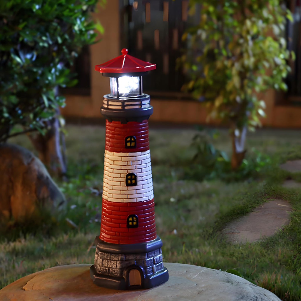 Solar Outdoor Lighthouse Garden Statue R7689