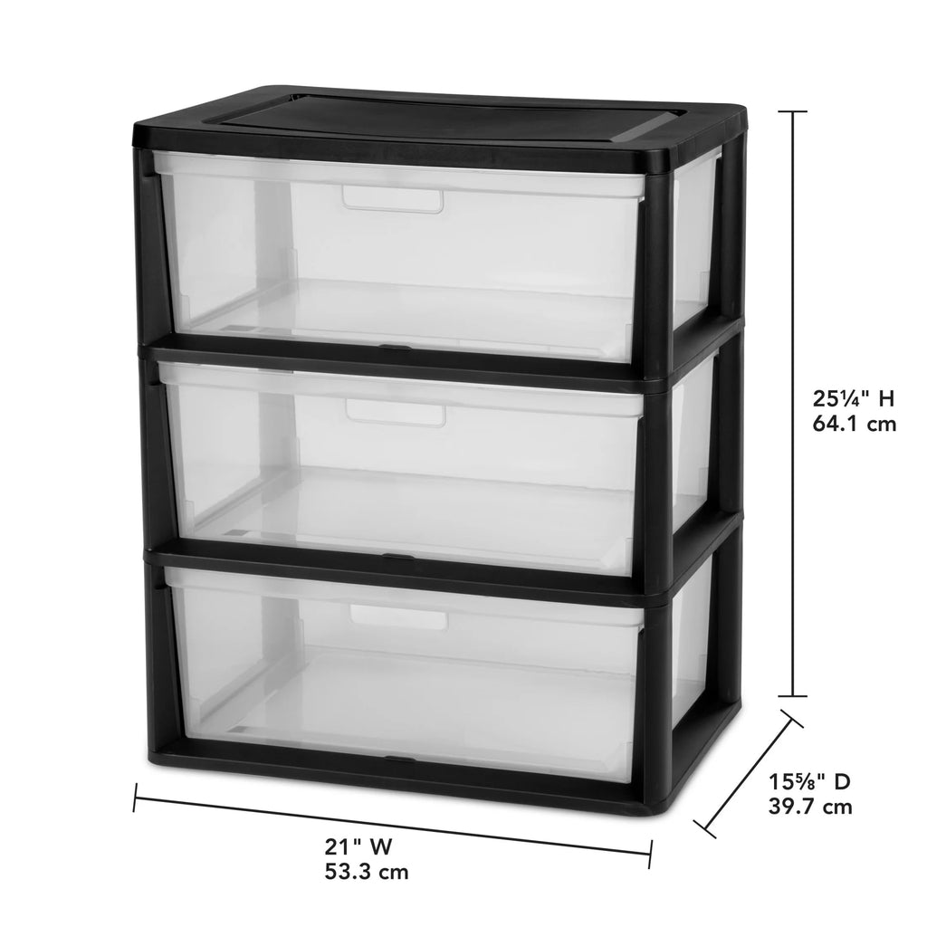 Black 5 Drawer Wide Tower V47803