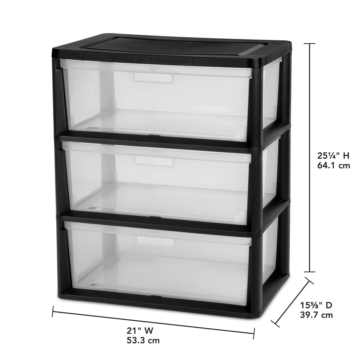 Black 5 Drawer Wide Tower V47803