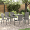 Grey Poly Rattan Stacking Patio Chairs T32058