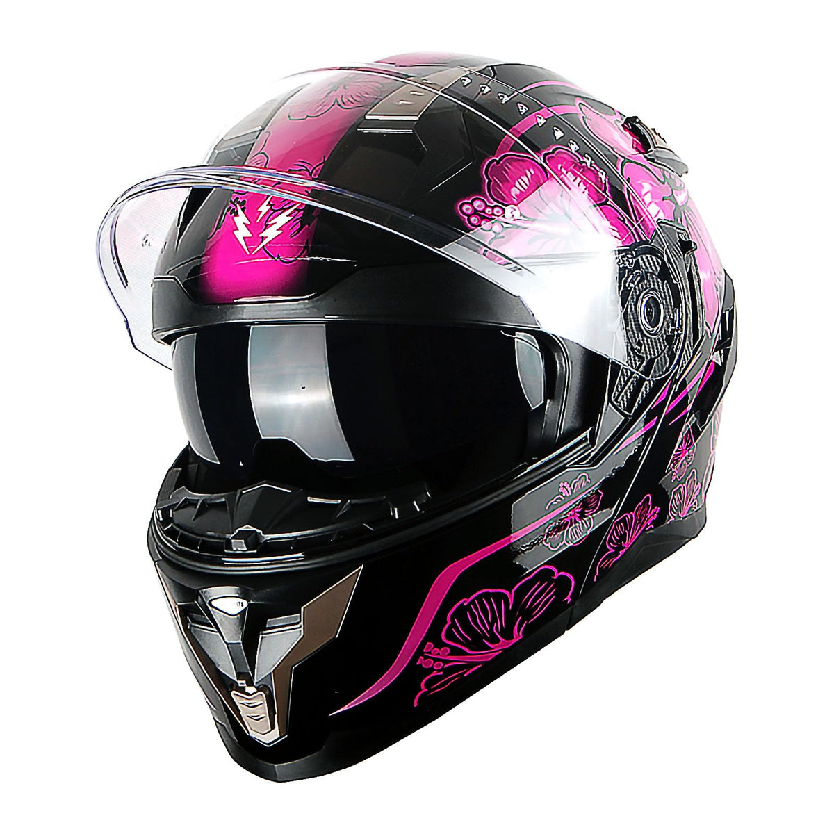 Motorcycle Modular Full Face Helmet DOT Adults Flip up Dual Visor B89360