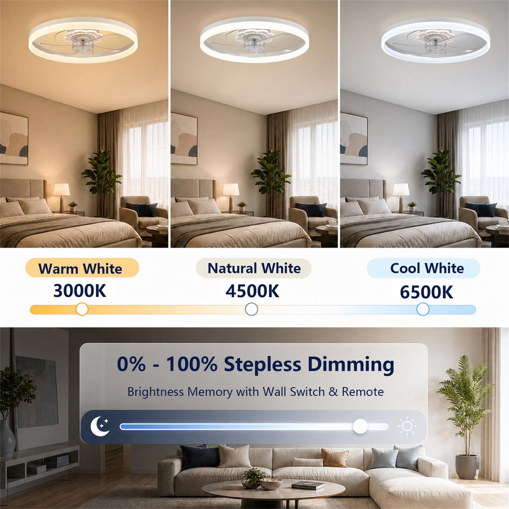 20'' Ceiling Fan with Light and Remote P2611