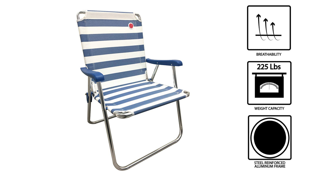 Folding Camp Lawn Chair 2 Pack Blue White O32782
