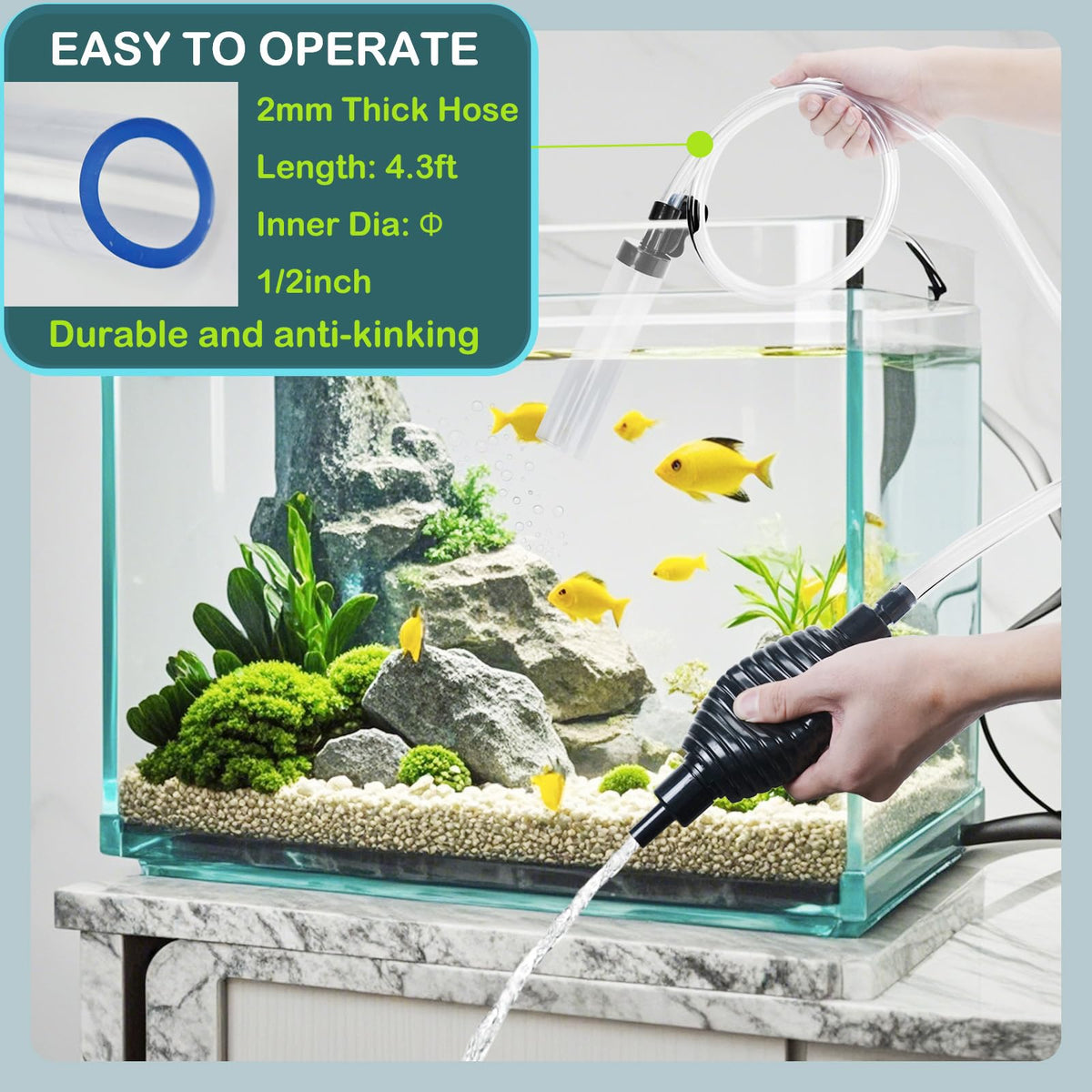 Aquarium Siphon Cleaner Fish Tank Water Changer Kit E6835