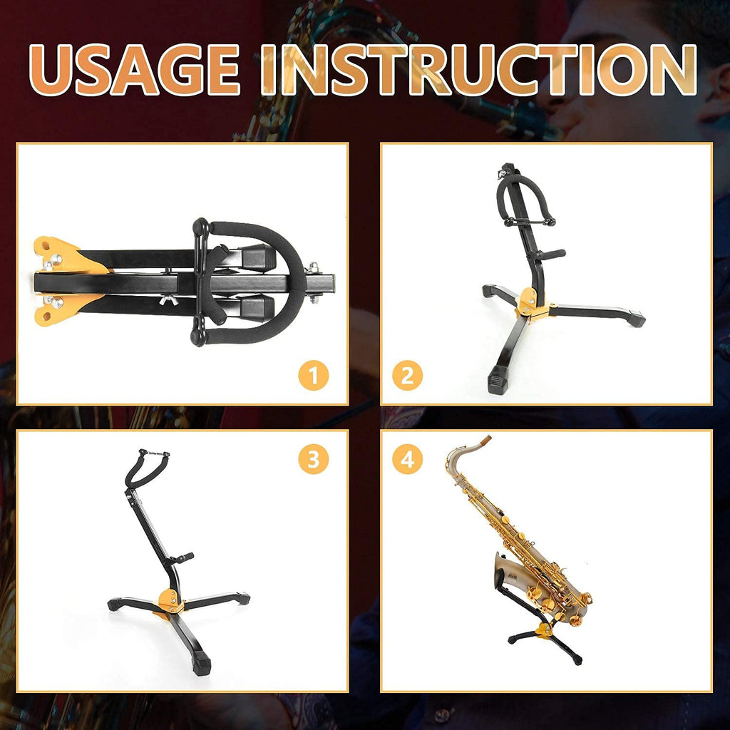 Folding Adjustable Metal Saxophone Stand O717