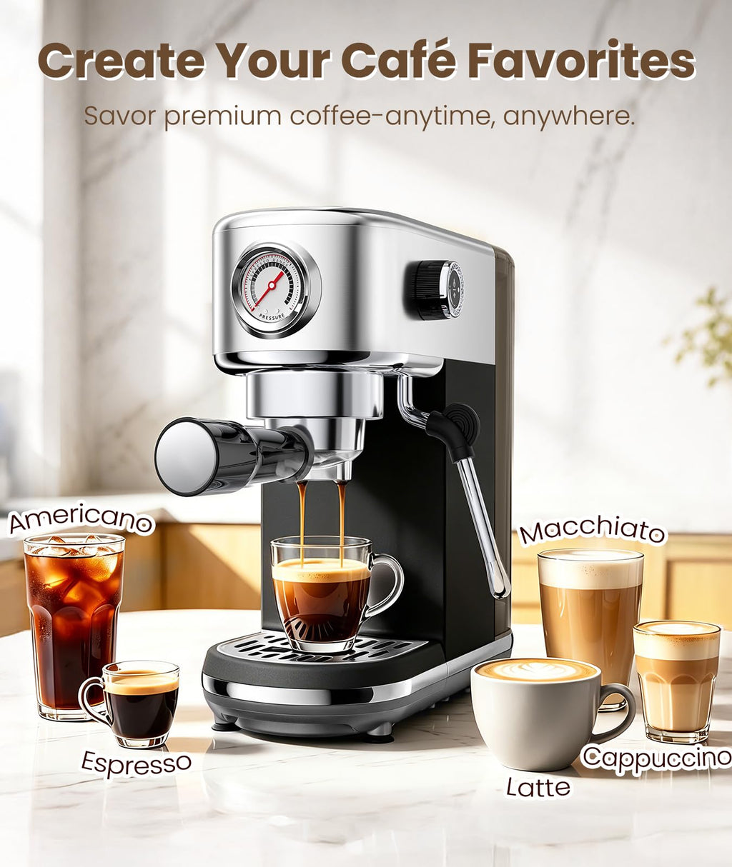 20 Bar Espresso Coffee Machine with Milk Frother C983